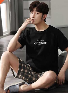 2022 New Pajamas For Men Casual Cotton Print Pajama Sets Sum