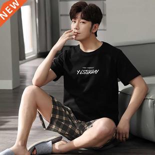 2022 New Pajamas For Men Casual Cotton Print Pajama Sets Sum