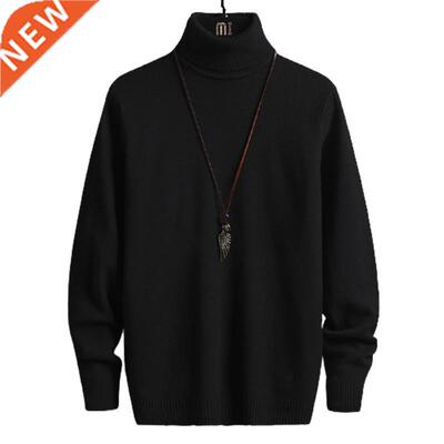 Turtleneck Sweaters Men Solid Pullovers Winter Knitted Sweat
