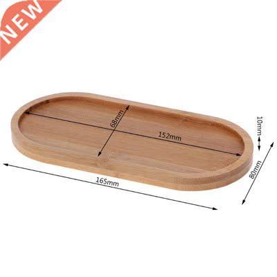 Oval Shape Bamboo Wood Saucer Plant Tray Mini Plant Flower P
