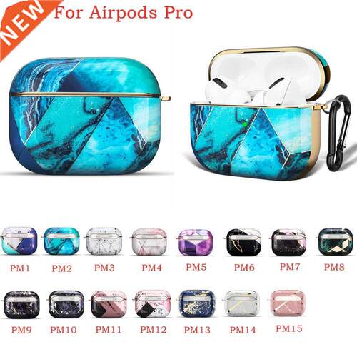 For Airpods Pro case Cute luxury Electroplated marble W