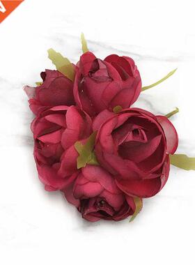 6pcs silk rose artificial flower bouquet bouquet  handmad