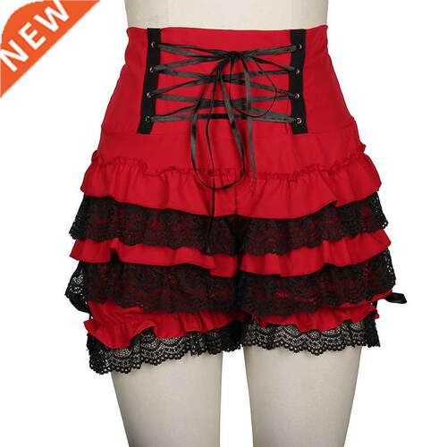 Plus Size 3XL Red Black Shorts Women Gothic Steampunk Lolita