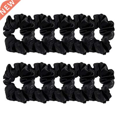 10 Pcs Satin Scrunchies Large Cute Bobbles tail Holder Vinta