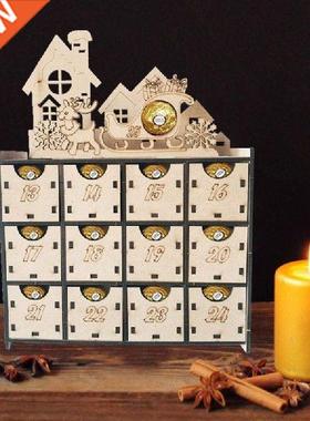 Christmas Wooden Countdown Advent Calendar Box  24