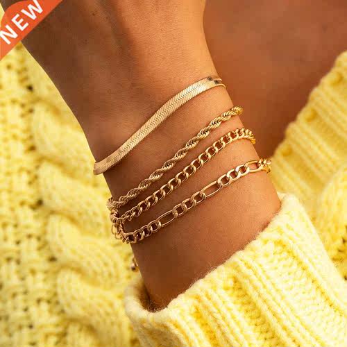 2021 Vintage Gold Silver Color Snake Chain Metal Rope Chain