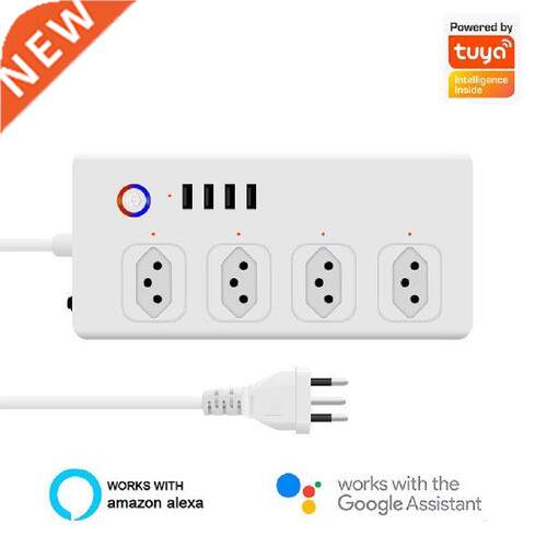 Brazil WiFi Smart Power Strip with 4 Outlets 4USB Ports