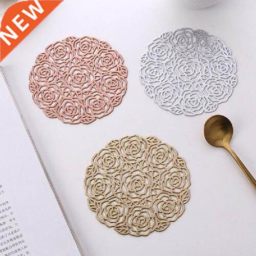 Creative Hollow Rose Floral Shape PVC Heat Insulation Mat
