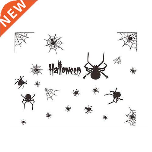 Halloween Party Decorations Black Spiders,Web Glass Window