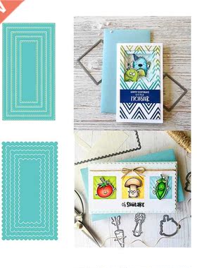 Popular Stitched Scallop Mini Slim Stacklets Slimline Metal