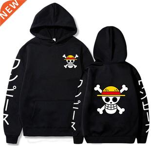 Men's Anime One Piece Luffy Fleece Hoodie Women Winter Manga