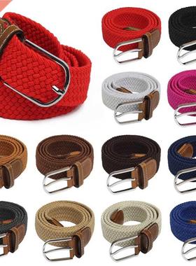 Elastic Fabric Woven Stch Casual Multicolored Braided Belts