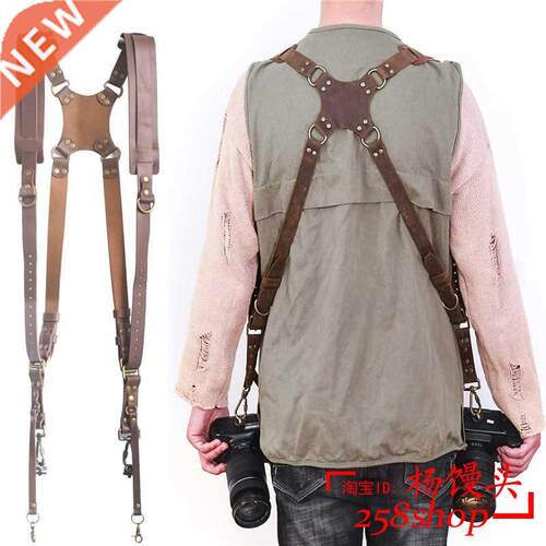 New Camera Strap Leather DSLR Strap Double Shoulder Strap