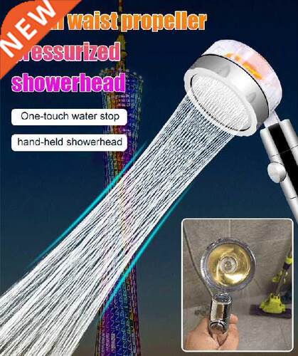 Turbo Propeller Shower Head Water Saving 360 Degrees High