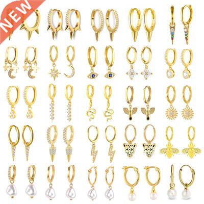 CANNER Huggie Earring 925 Sterling Silver Rivets Pearl Eyes