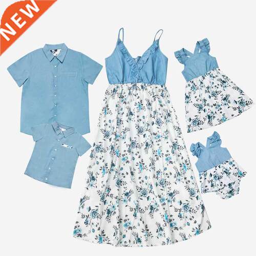 Family Matching Clothes M And Daugther Dresses Floral B