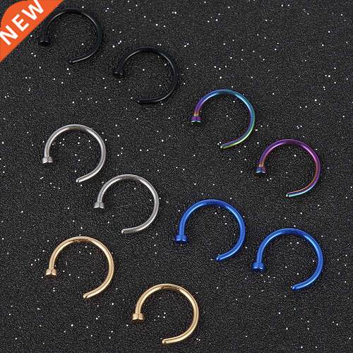 NEW 2pcs Hot Stainless Steel Nose Open Hoop Ring Earring Bod