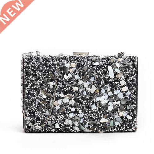 fashion shiny sequins women clutch bags designer stone chai