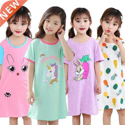 Unicorn Cotton Nightdress Little Teen Girl Pajamas Dresses C