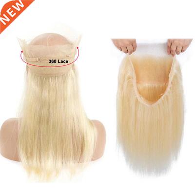 613 Blonde Human Hair 360 Lace Frontal Closure Straight Hair