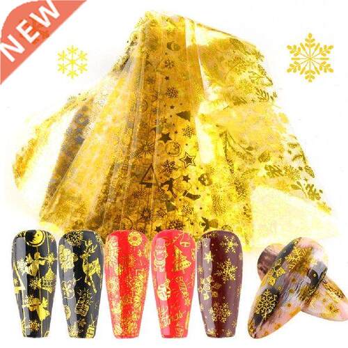 10Pcs Christmas Snowflake Transfer Foil Nail Art Decal