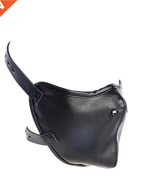 Samox Leather Hood Mask Mouth Plug Ball Gag Bondage Slave Re