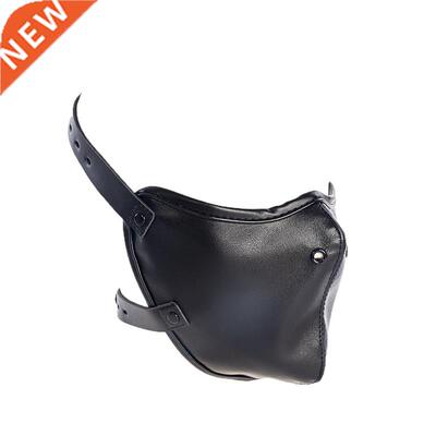 Samox Leather Hood Mask Mouth Plug Ball Gag Bondage Slave Re