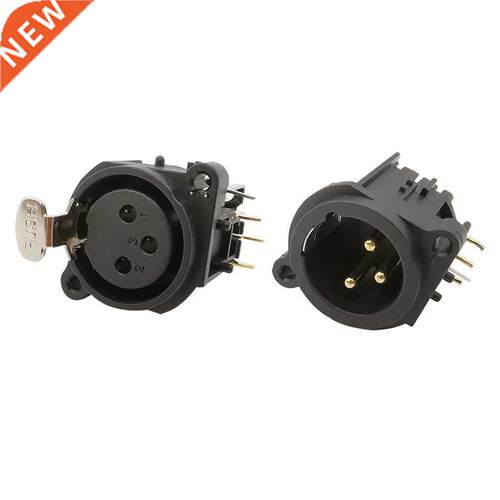 2Pcs 3 Pin XLR Plug Connector Right Angle 3 Poles XLR Male a