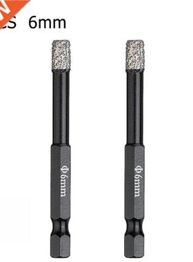 2pcs 6mm Hex Shank Vaccum Brazed Diamond Dry Drill Bits Hole
