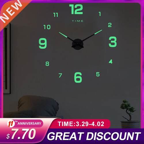27/37/47 Inch Large Wall Clock Modern Design Watch Digital L