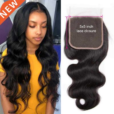 Closure Only 5x5 Transparent Lace Frontal Only Remy Body Wav