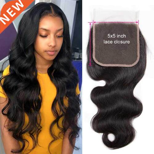 Closure Only 5x5 Transparent Lace Frontal Only Remy Body Wav