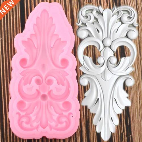 Baroque Scroll Leaf Border Silicone Molds  Cupcake Topper