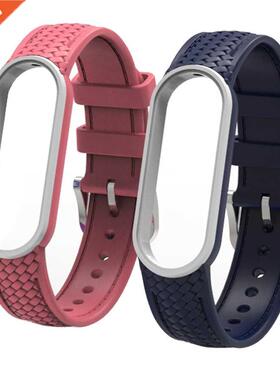 Strap for Xiaomi Mi Band 6 5 Silicone Anti-sweat Carbon Text