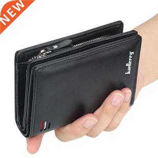 rand Men PU Leather short Wallet With Zipper Coin Pocket Vi