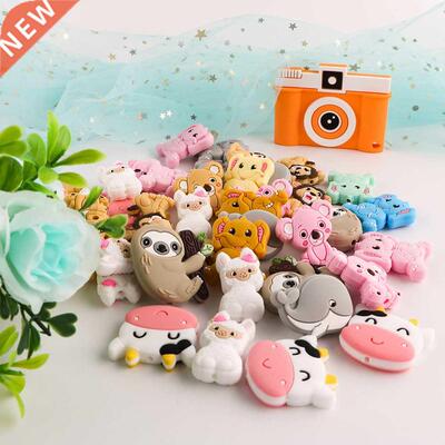 Kovict Animal Silicone Beads 10pcs Alpacas Elephant Koala Co