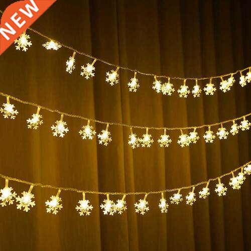 雪花灯串led小彩灯星星圣诞节日ins装饰Snowflake Lighting Chain