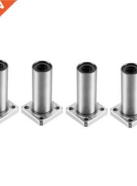 4Pcs Square Flange Linear Bearings Long Type LMK10LUU Shaft