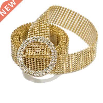 115CM Brilliant Women's Belt Waist Chain 10 Rows Full Diamon
