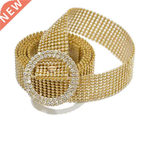 115CM Brilliant Women's Belt Waist Chain 10 Rows Full Diamon