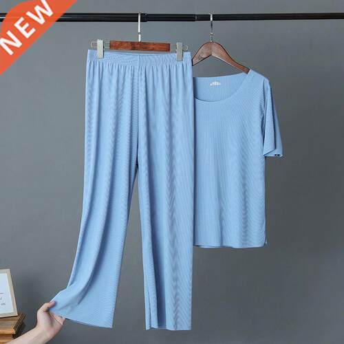 Women's Plus Size Trousers Suit Summer Women's Loose Ice Sil