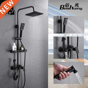 copper black shower head set pressurized shower nozzle