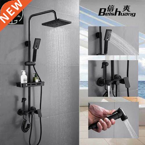 copper black shower head set pressurized shower nozzle