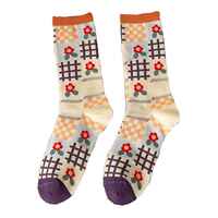 2 Pair Print Cute Long Winter Socks Women Faion New Flower thumbnail 2