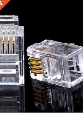 100pcs 4P4C 4 Pins Kristal 4 Contacten RJ11 Telefoon Modulai