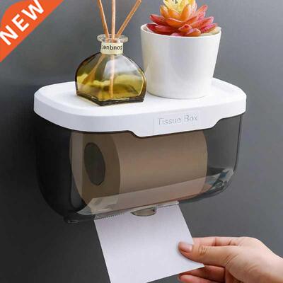Wall Mount Toilet Paper Holder Waterproof Mobile Phone Stora