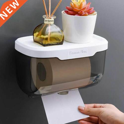 Wall Mount Toilet Paper Holder Waterproof Mobile Phone Stora