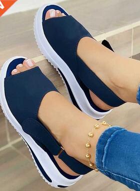 Summer Spring Casual Women Beach Sandals Peep Toe Wedge Shoe