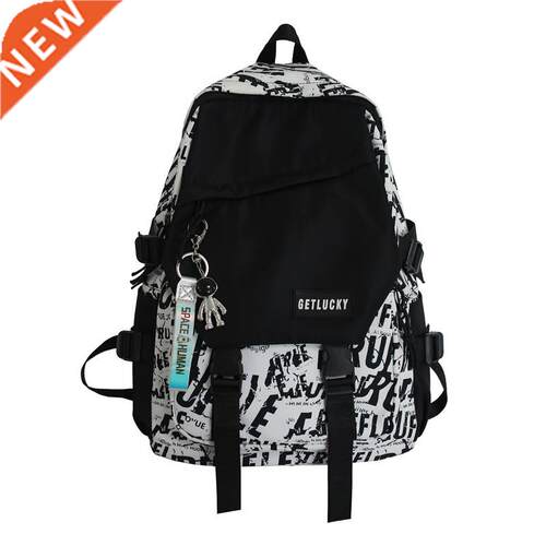 Cool Men's Backpack Letter School Backpacks Nylon rend Print