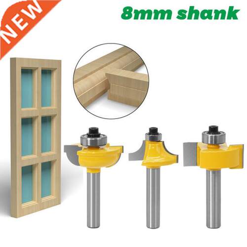 PC 8MM ank Glass Door Router Bits Round-Over Bead Set w/